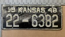 1948 Kansas license plate 22-6382 YOM DMV Neosho PATINA + clearcoat 14734 picture