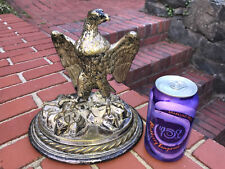 Antique French Brass Silverplate PROUD EAGLE AFTER HUNT HARE Desk Inkwell Deakin picture
