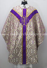 Metallic Purple Gothic vestment,stole &5pc mass set Gothic chasuble,casula,casel picture