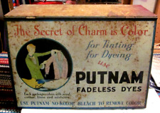 VINTAGE Putnam Dye Cabinet Advertising Display Case Pat 1931 Metal and Wood. picture