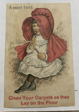 Trade Card 1880’s Nine O’clock Washing Soap Child Art Sweet Tooth picture