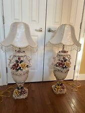 1 Pair of Vintage Capodimonte Imperial Italian Design Lamp (H39