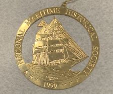 National Maritime Historical Society 1999 Gold Tone Christmas Ornament picture