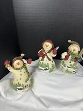 2002 Home Interiors Snowman Set Of 3 Vintage Figurines picture
