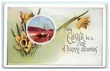 Postcard May Easter be a Day of Happy Memories FHCW 1920's Fishing Tiberias C17 picture