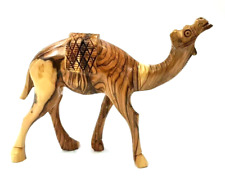 Nice olive wood desert camel sculpture hand made holy land Bethlehem gift 23 cm picture