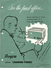 VTG 1954 BOGEN INTERCOM OFFICE SYSTEM BROCHURE/CATALOG/PRICES COMMUNO-PHONES  picture