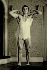 Young 1940s Body Builder at home gay man's collection 4x6 mid 20th Century picture