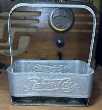 Vintage 1940s PEPSI COLA Metal DOUBLE DOT 6-Pack Bottle Caddy Carrier Reynolds picture