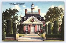 Postcard Williamsburg VA Governor's Palace Garden Linen Unposted picture