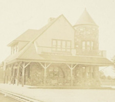 c1905 RPPC Postcard New Haven Railroad Train Station Depot Millis MA picture