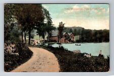 New Canaan CT-Connecticut, Lake Wampanaw, Antique, Vintage Souvenir Postcard picture