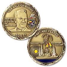 USS Arleigh Burke DDG 51 Fast and Feared Navy Challenge Coin picture