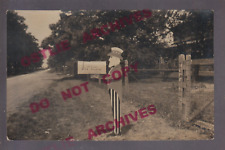 Berne INDIANA RPPC c1910 UNCLE SAM RFD Mailbox FOLK ART USPS William Brown WOW picture