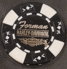 FOREMAN HD ~ OKLAHOMA (Black AKQJ) Harley Davidson Poker Chip picture