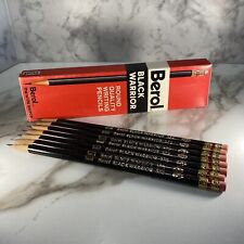 Vintage 7 BEROL Black Pencils No. #372-2 1/2 True Medium Black Warrior picture
