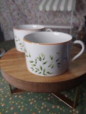 vintage '70s Fitz and Floyd Bamboo Garden Flat Mug Cup Set of 2 picture
