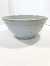 Vintage Stoneware Mixing Bowl 4” X 8” Grayish/ White Patterned Unmarked picture