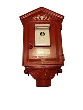 Vintage Antique 1924 Gamewell Fire Alarm Call Box Pull Station Cast Metal W Base picture
