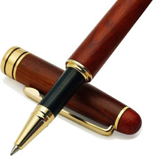 Genuine Rosewood Ballpoint Pen Writing Set - Extra 2 Black Ink Refills - Fancy picture