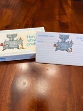 Vintage recipe cards 30 folded recipe cards Old fashioned stove & cat picture