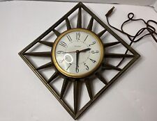 Vintage Art-Deco/Mid-Century Atomic Starburst Electric Wall Clock UNITED WORKS picture