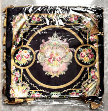 Decoration Michal Negrin Beautiful Black Velvet Pillow Cover Colorful flowers #2 picture