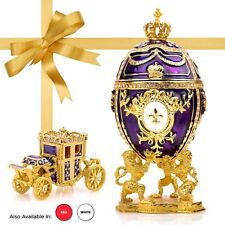 Russian Imperial Purple Faberge Egg Replica: Extra Large 6.6