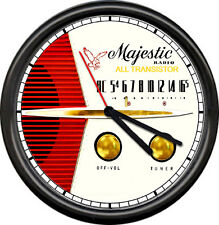 Majestic Red Radio Tube Service Sale Repair Dealer Retro Vintage Sign Wall Clock picture
