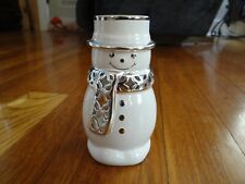 2009 Slatkin Bath and Body Works Buttons the Snowman Ceramic Candle Holder 8