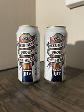 Set Of 2 Luke Combs Edition Miller Lite Beer (empty) 16 oz tall boy Can Washed picture