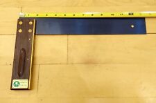 Vintage Garantie E.C.E Qualitat Framing Square 30cm Wood Handle Metal Ruler picture