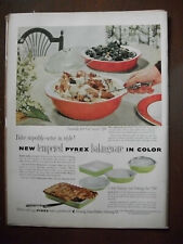 1953 VTG Original Magazine Ad PYREX Glass Dishes Tempered Bakingware in Color picture