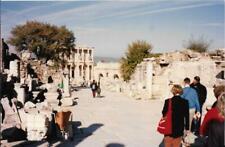 FOUND PHOTOGRAPH Color TOURISTS AMIDST THE RUINS OF OLD Snapshot VINTAGE 011 4 W picture