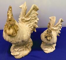 ADORABLE VTG PAIR OF CERAMIC ROOSTERS picture