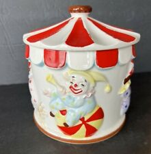 Antique Vintage Clown Cookie Jar Circus Tent Whimsical Playful Collectors Rare picture