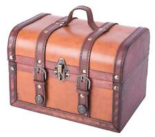 TM Decorative Wood Leather Treasure Box Large Trunk Only picture