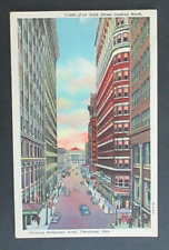 East Sixth St Looking North Cleveland OH Unposted Linen Postcard picture