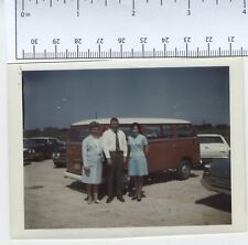 Vintage 1970s Color Photograph of People by a Red Van picture