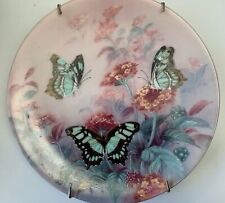 Vtg Butterfly Plate Malachites #4540A Signed Lena Liu 1988 w/MetalHanger8.5”MINT picture