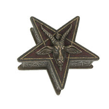 Sigil Of Baphomet Pentagram Shaped Bronze Finish Resin Trinket Box Satanic Decor picture