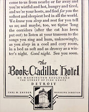 1930  Book Cadillac Hotel Detroit Smoking Man on Old Phone Vintage Print Ad picture