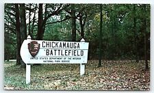 1950s FORT OGLETHORPE GA CHICKAMAUGA BATTLEFIELD SIGN CIVIL WAR POSTCARD P3784 picture