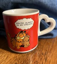 VTG 1978 Garfield Valentine's Day Ceramic Coffee Mug Cup -Always In My Dreams picture