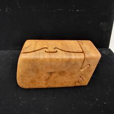 Vintage Hand Carved Burl Wood Puzzle Jewelry Trinket Box signed Richard Rothbord picture