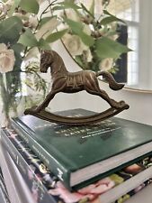 Vintage Solid Brass Rocking Horse Figurine 6
