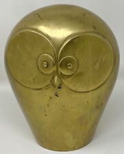 Vintage Dolbi Cashier Owl MCM Solid Brass Figurine Single Book End picture