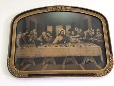 Antique Picture and Frame The Last Supper With Jesus and Apostles Names In Latin picture