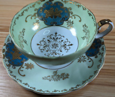 Elegant Royal Sealy China Footed Teacup & Saucer Set, Gold Gilt picture