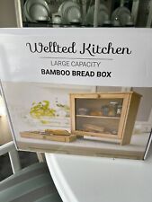 Bamboo Bread Box for Kitchen Countertop, Wooden Kitchen Counter Organizers an... picture